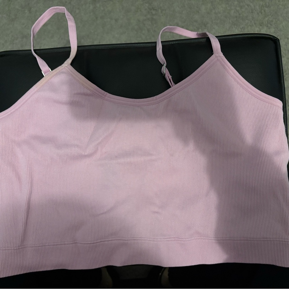 Women's Pink Ribbed Bralette